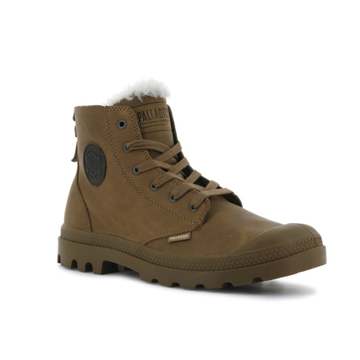 Palladium Pampa Hi Pilot Women's Boots Brown | UK Q961-SIR